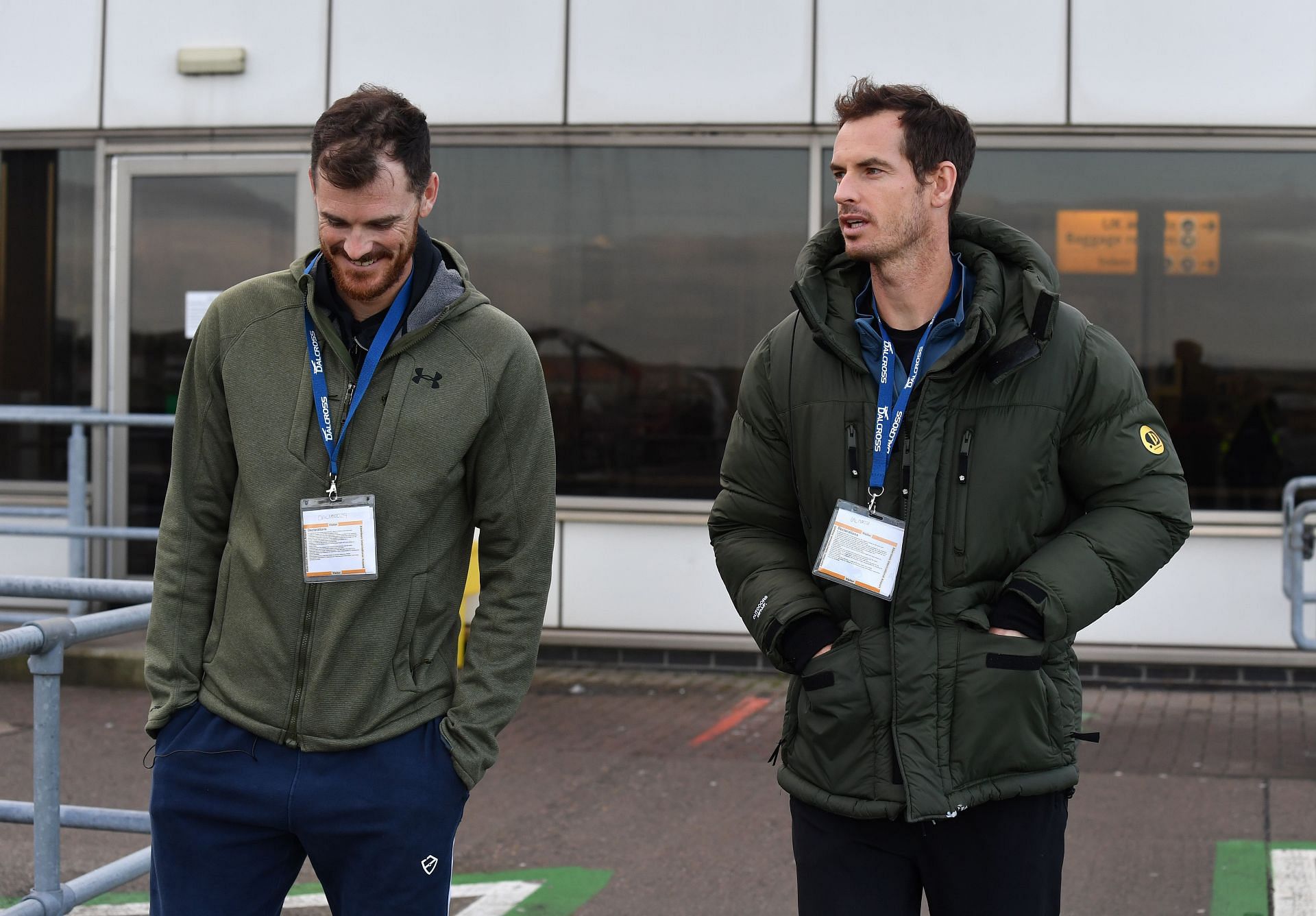Andy Murray and Jamie Murray (L) ahead of the 2022 Battle of the Brits.