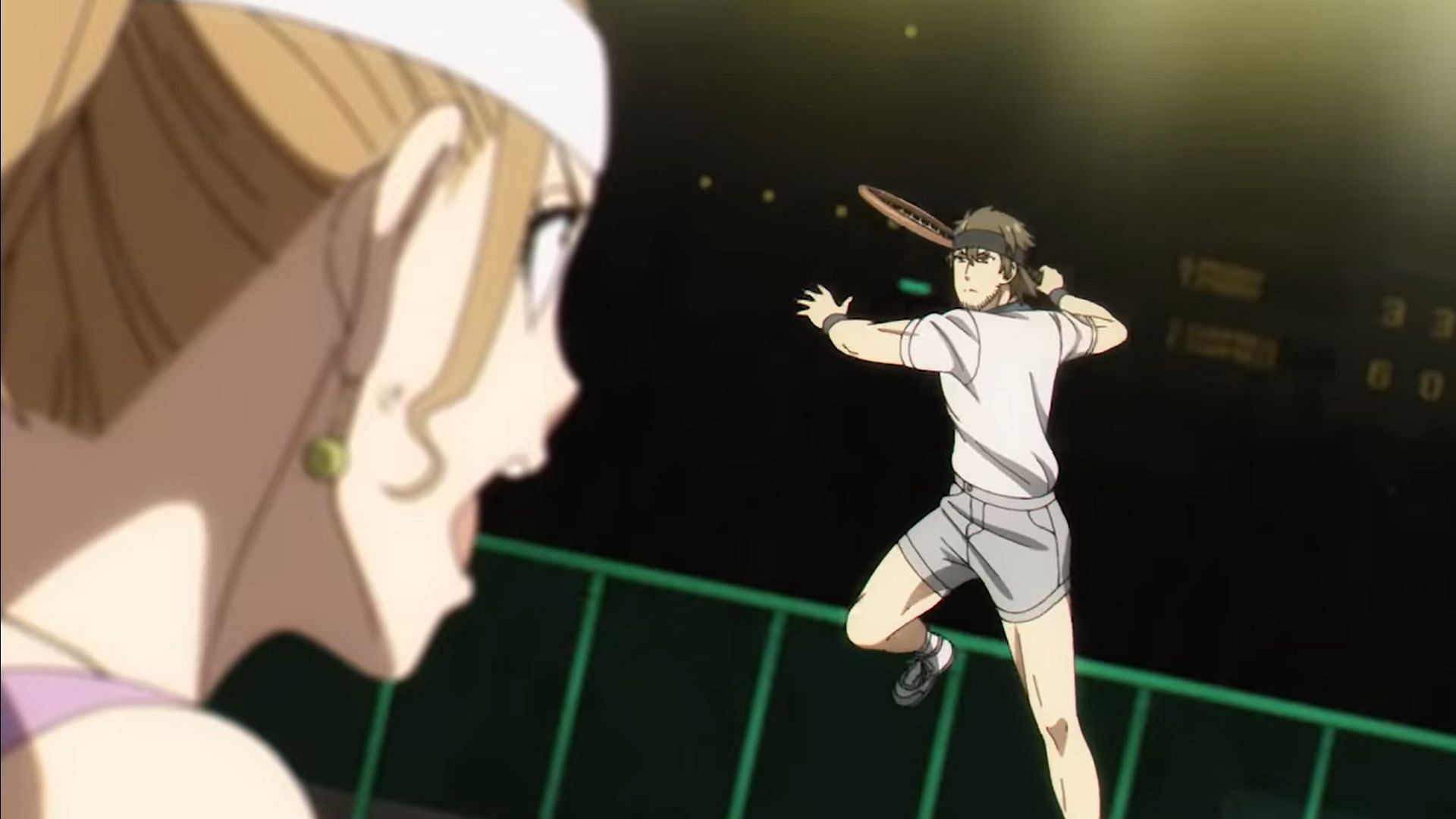 Twain Phony about to smash a ball (Image via WIT Studio, CloverWorks)