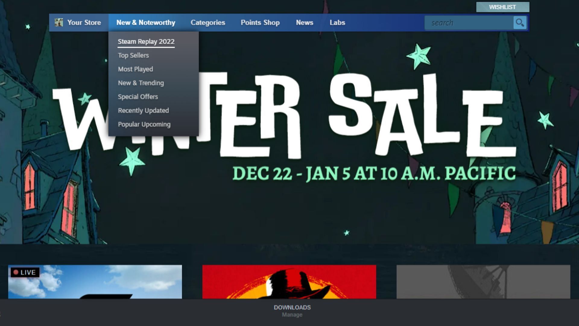 The Steam Replay option is right on the store page of the Steam PC client and web page (Image via Steam)