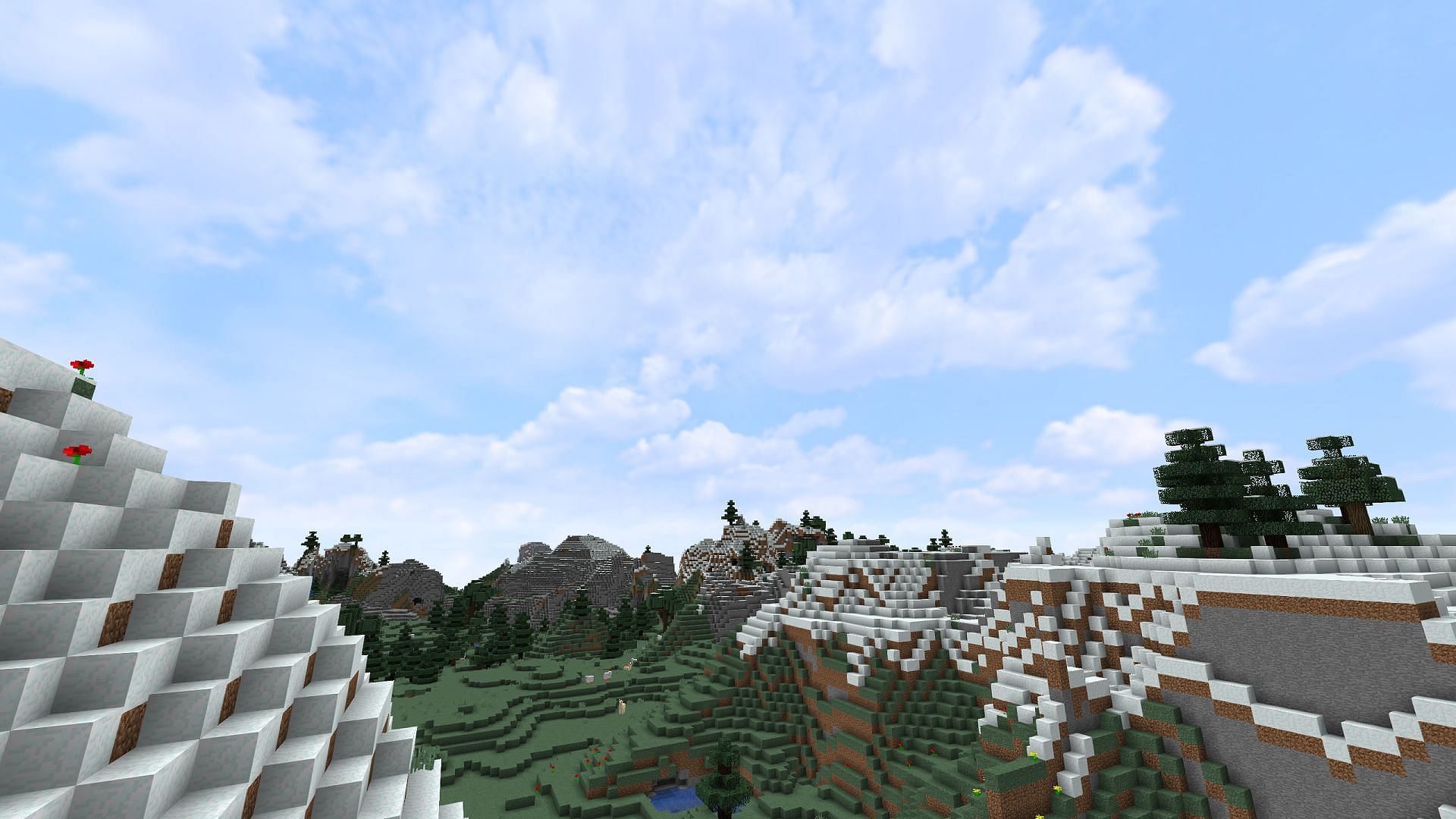A highly realistic sky provided by the Dramatic Skys resource pack for Minecraft (Image via thebaum64/CurseForge)