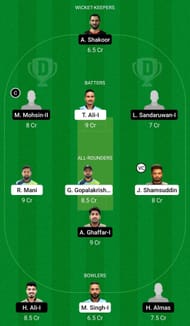 COL vs SVD Dream11 Prediction Team, Grand League