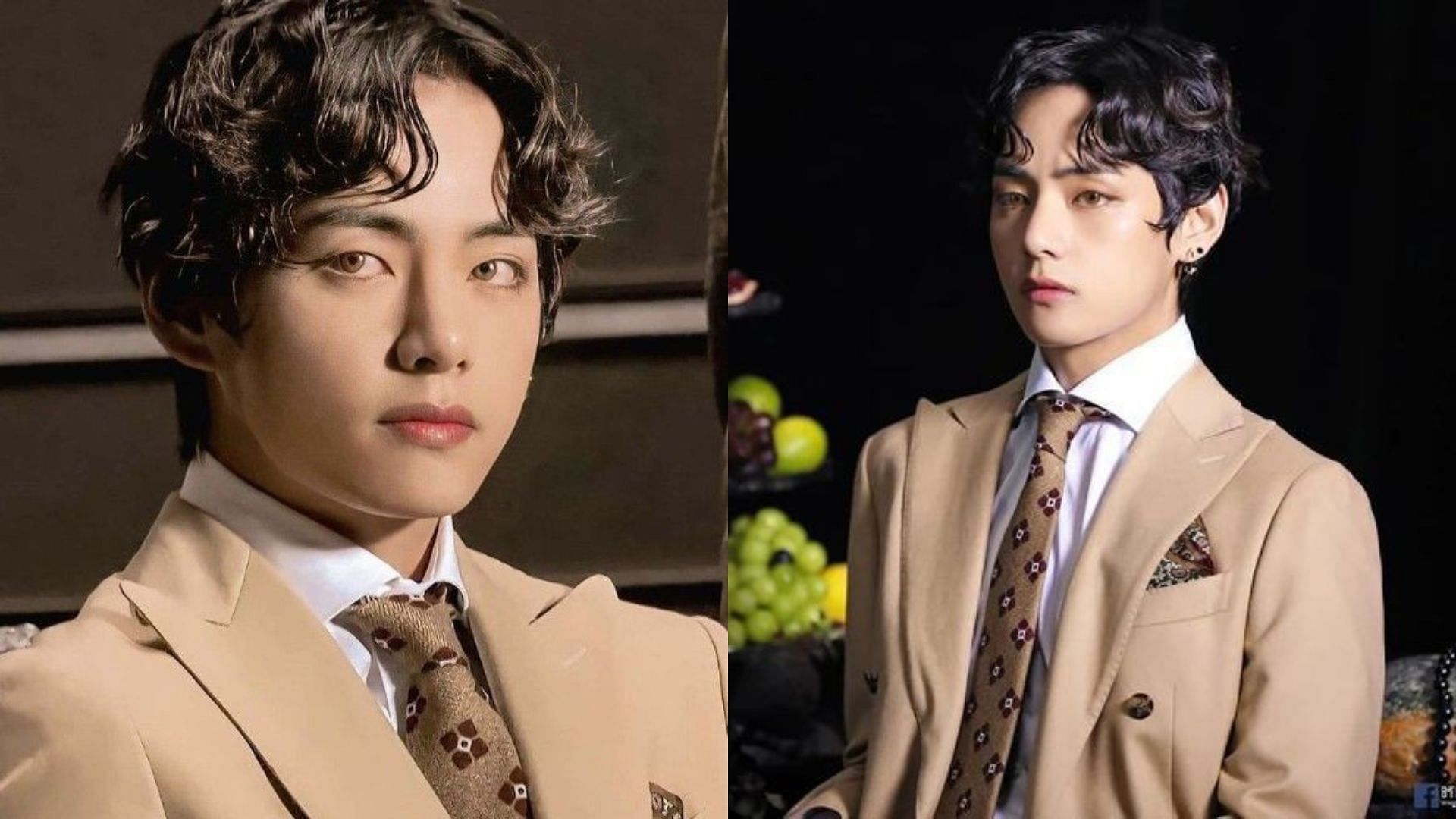 V looking more dashing than ever in his Victorian-styled suit as he poses for the MAP OF THE SOUL: 7 album concept photos (Image via Pinterest/@chny)