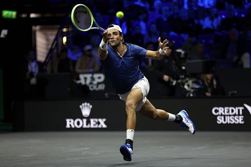 Matteo Berrettini in action at the 2022 Laver Cup