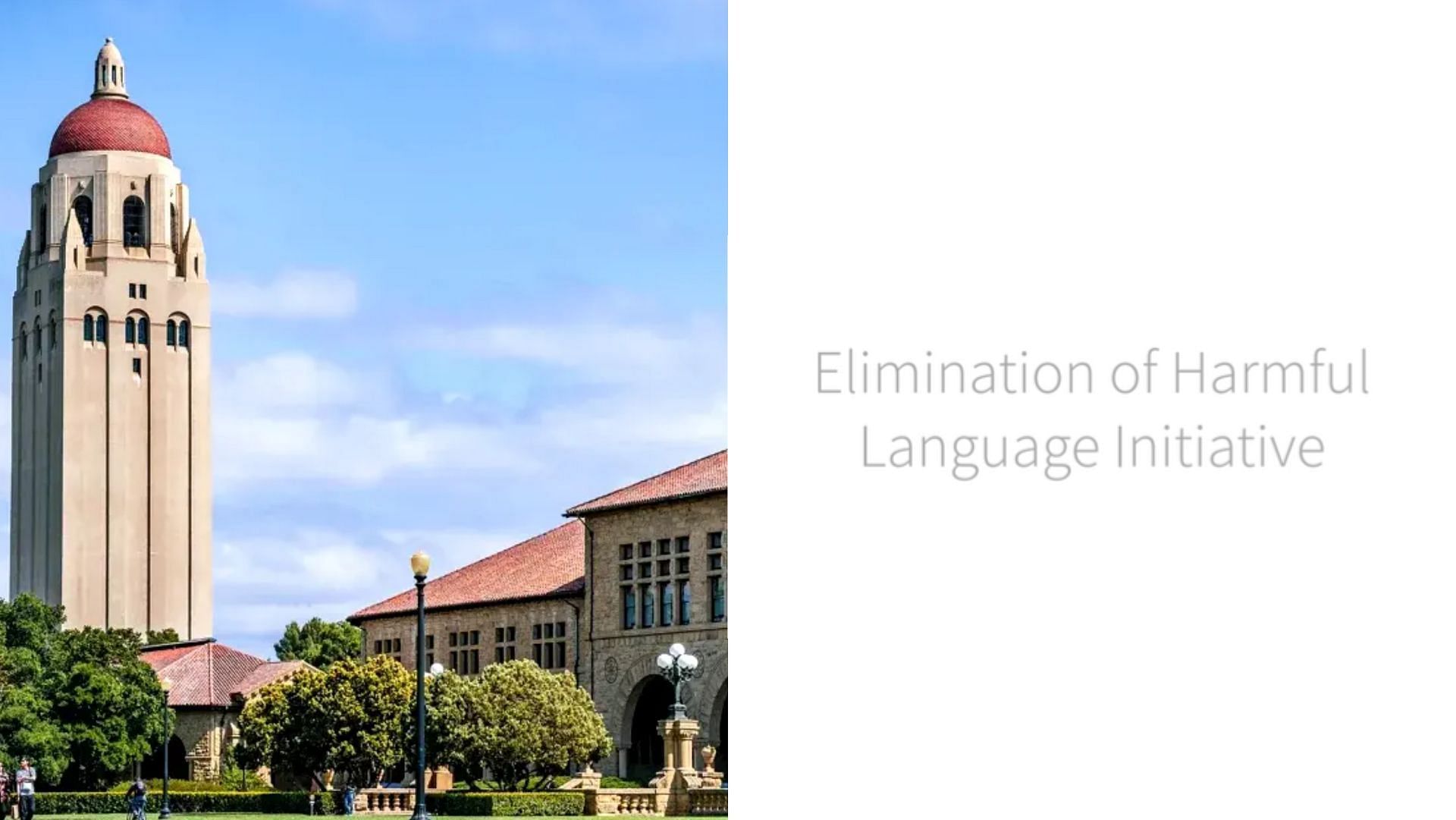 Stanford University faces extreme criticism after releasing a guide for eliminating Harmful Language and replacing them with other words. (Image via Stanford University)