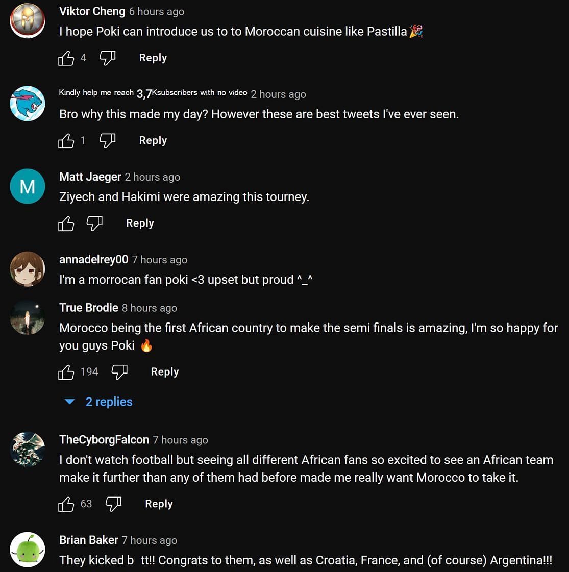 Fans in the YouTube comments section react to the streamer&#039;s clip (Image via Pokimane Too/YouTube)