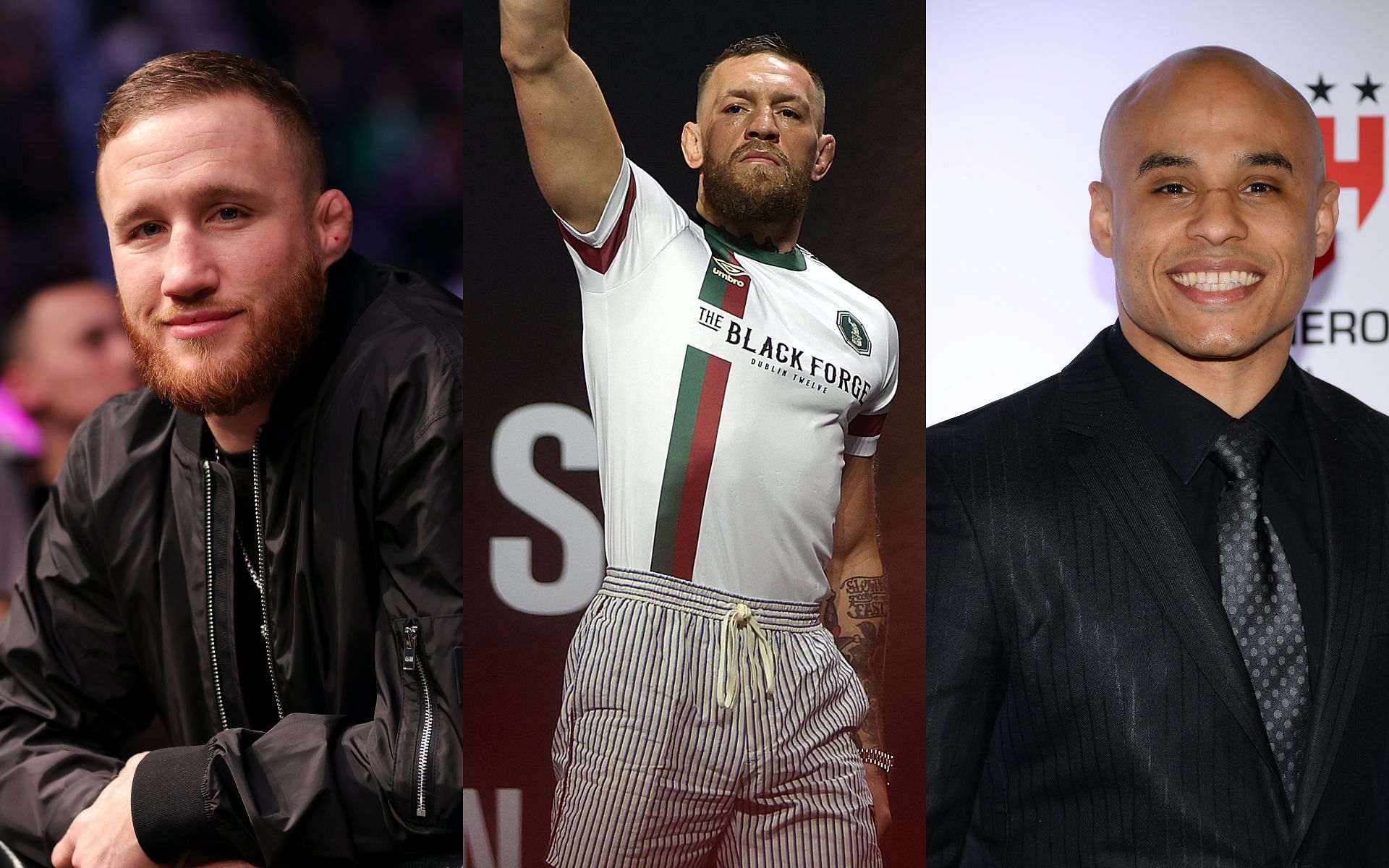 Justin Gaethje (left) Conor McGregor (centre) Ali Abdelaziz (right) [Image Courtesy: Getty Images]