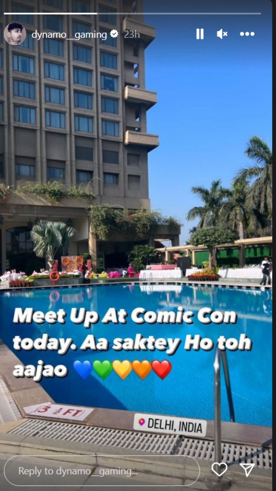 The Instagram post shared by Aditya Sawant, aka Dynamo, regarding the meet-up at Delhi Comic Con 2022 (Image via Instagram / dynamo__gaming)