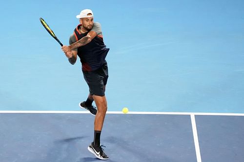 Nick Kyrgios in action at the Japan Open