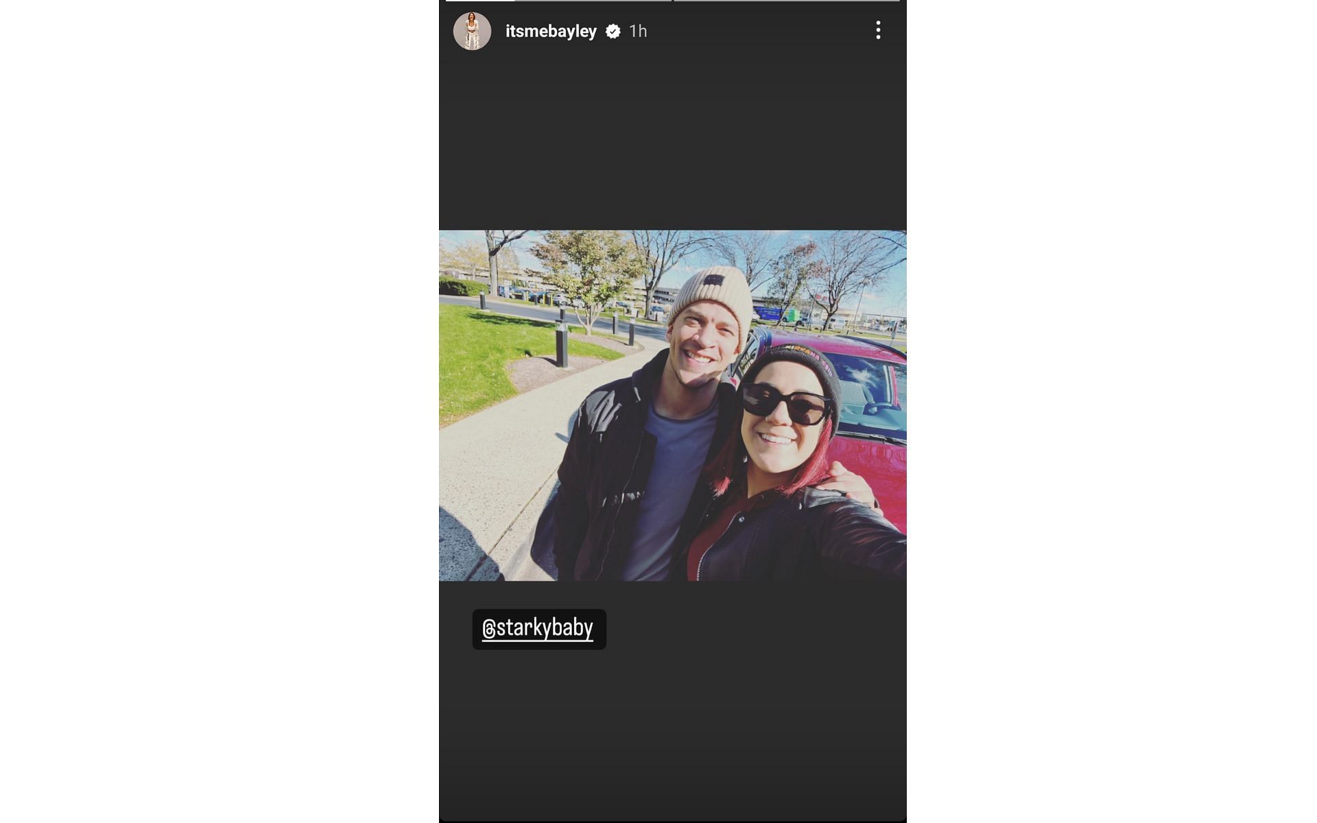 Bayley shared a selfie with Ricky Starks