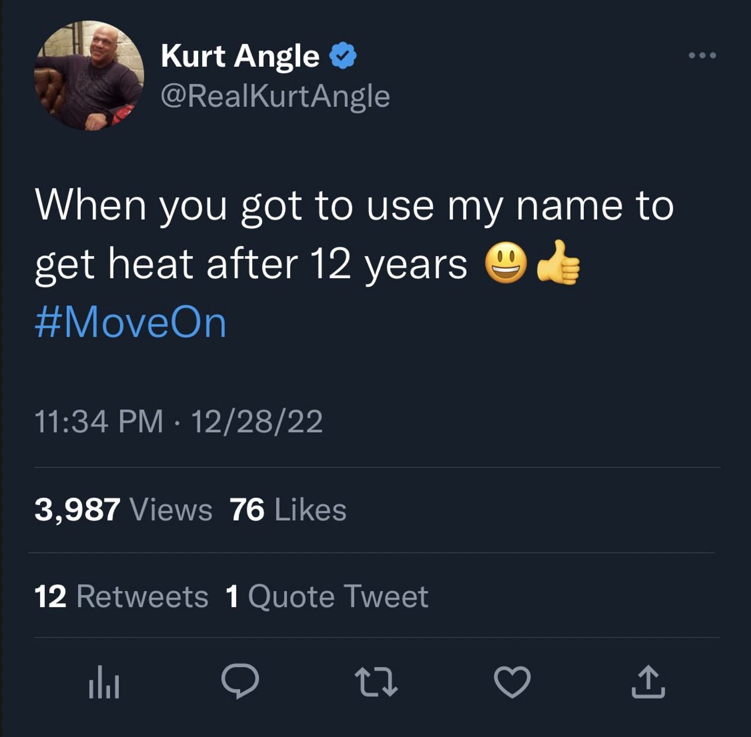Kurt Angle&#039;s now-deleted tweet