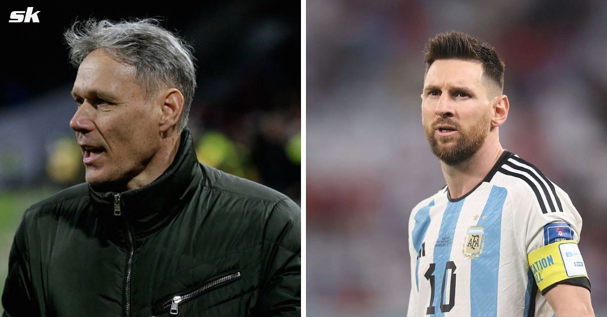 [L-to-R] Marco van Basten and Lionel Messi.