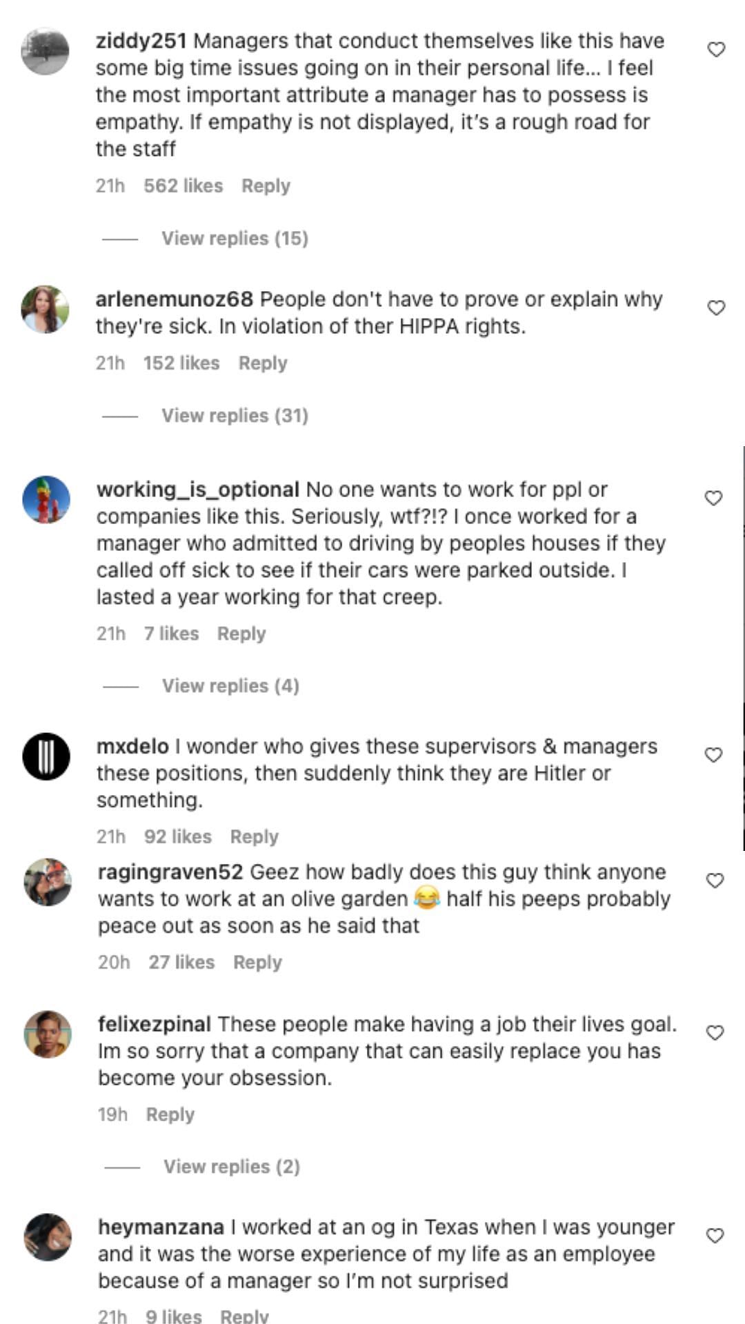 Netizens react to intense leave policy by restaurant manager 2/2 (Image via Instagram/insiderbusiness)