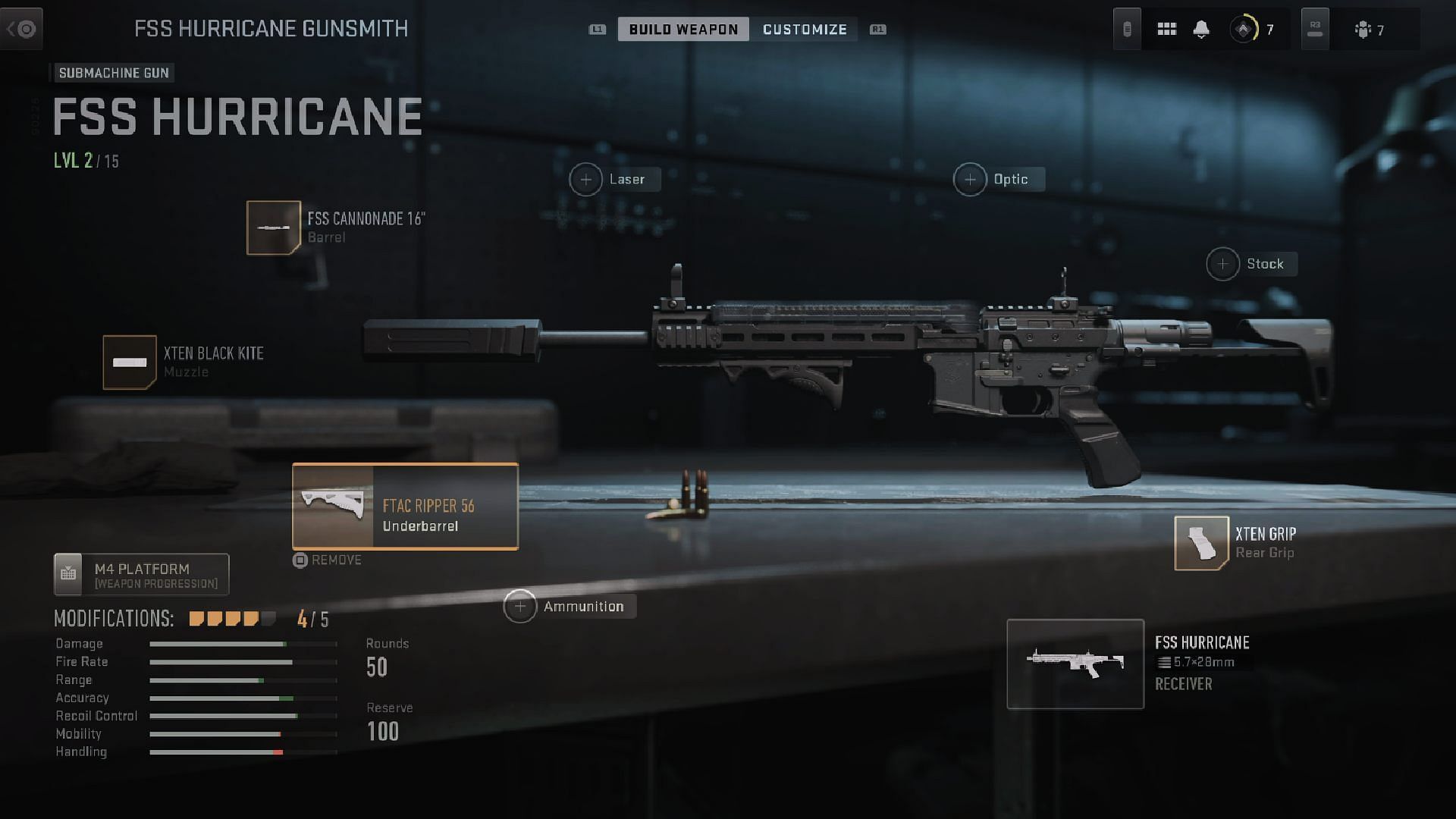 Hurricane Loadout in MW2 (Image via Activision)
