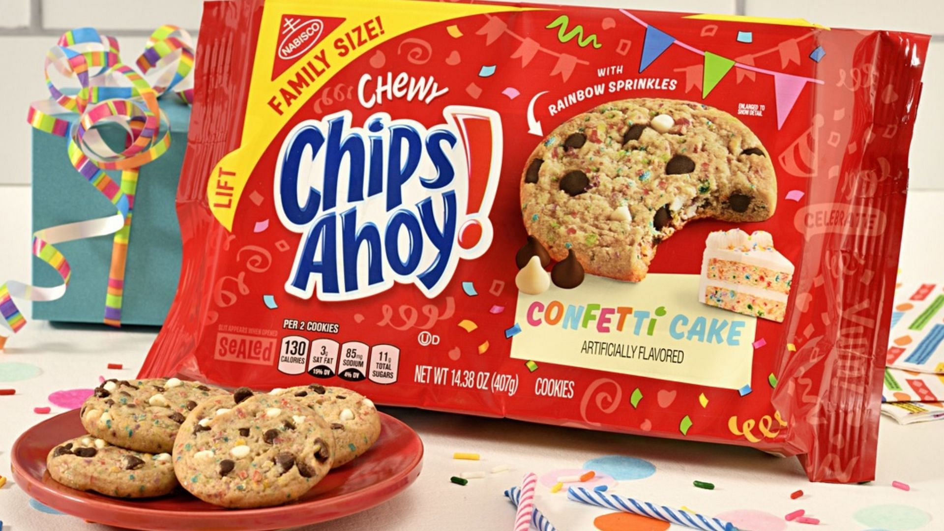 Promotional image for Chips Ahoy&rsquo;s Chewy Confetti Cake Cookies (Image via Chips Ahoy)