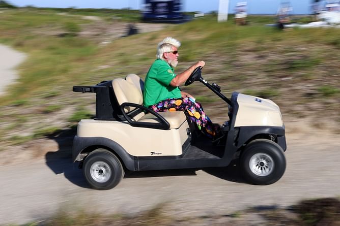 Why does golfer John Daly ride a golf cart?