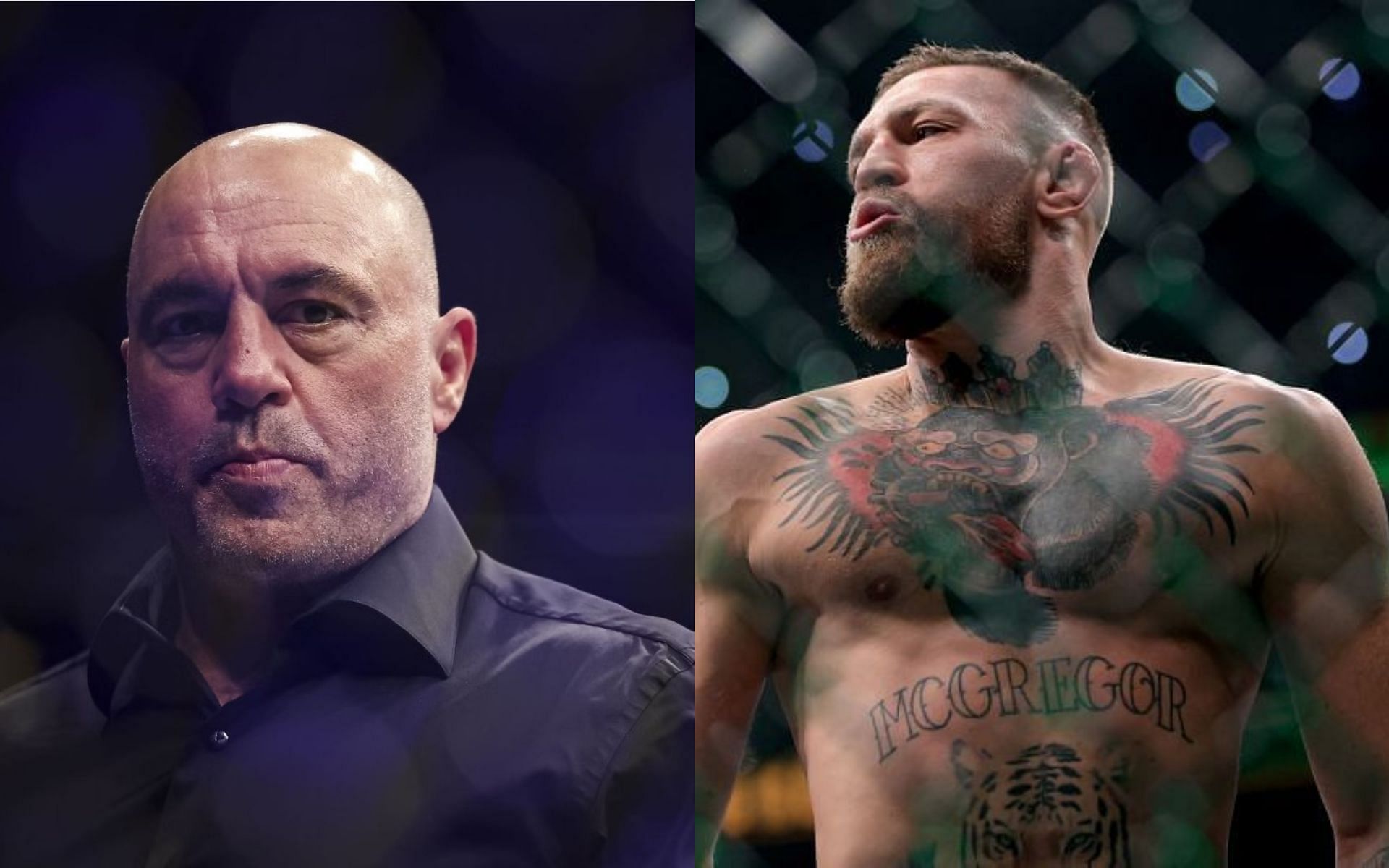 (L) Joe Rogan, and Conor McGregor (R)