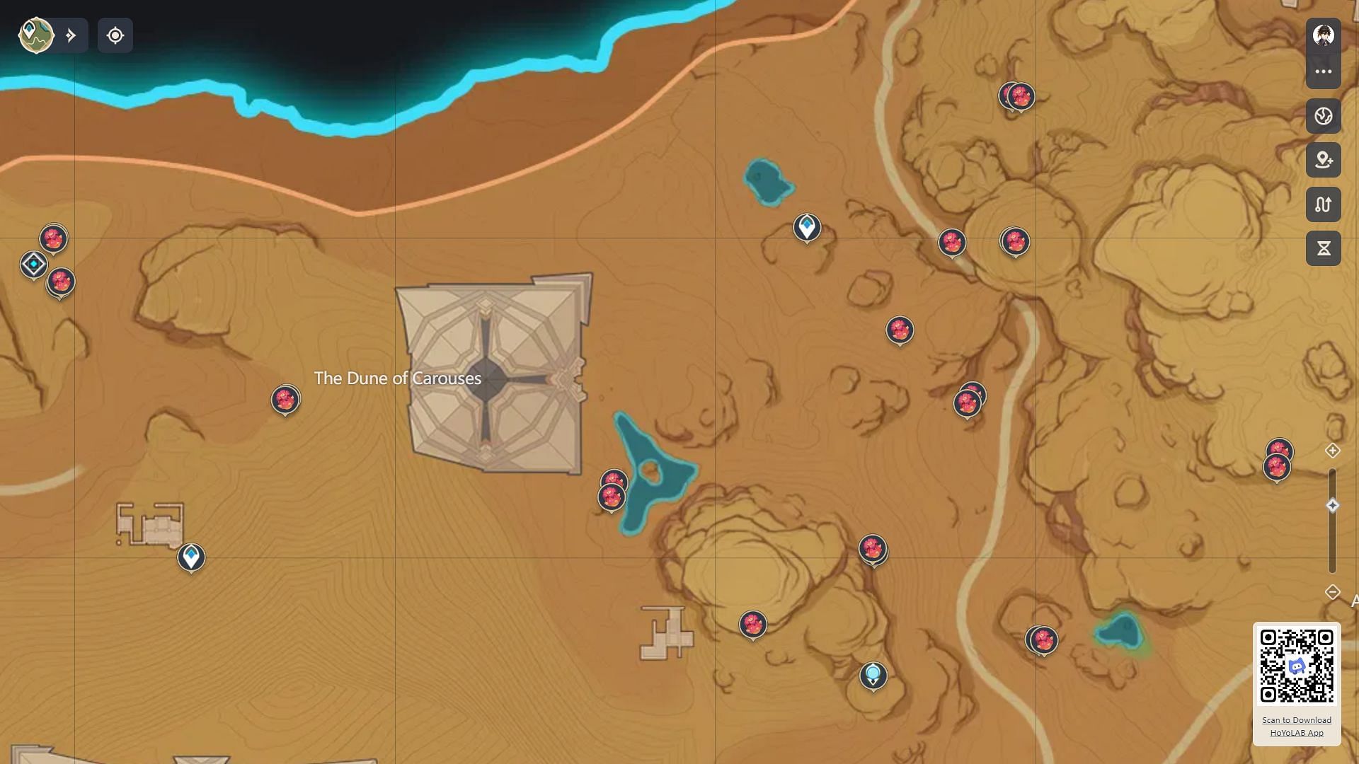 Henna Berry spawn locations in Dune of Carouses (Image via HoYoverse)