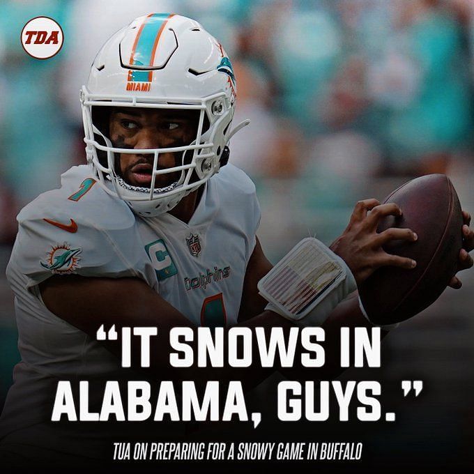 Dolphins' Tua Tagovailoa on dealing with Buffalo's expected cold weather:  'It snows in Alabama'