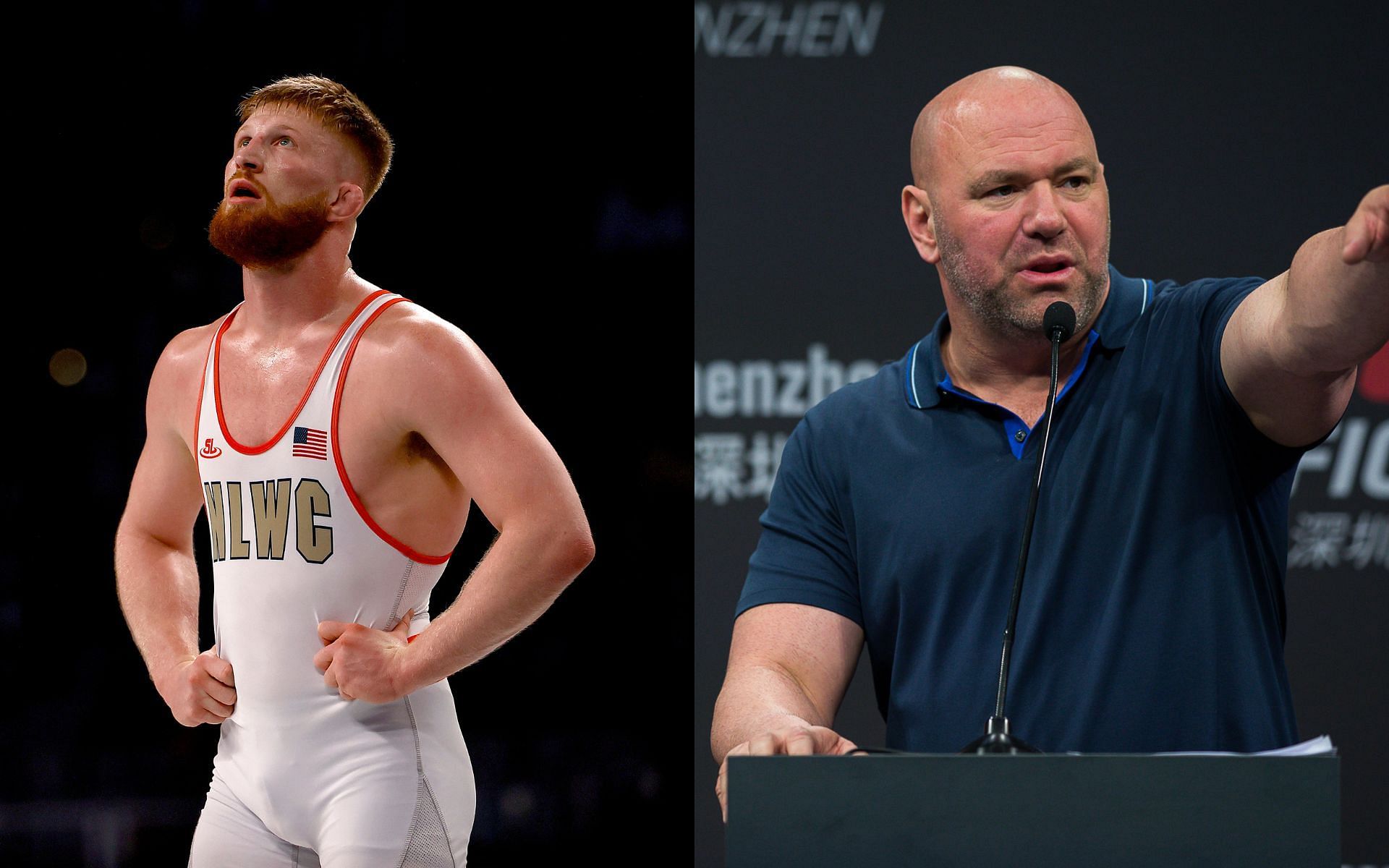 Bo Nickal (left) and Dana White (right) (Image credits Getty Images)