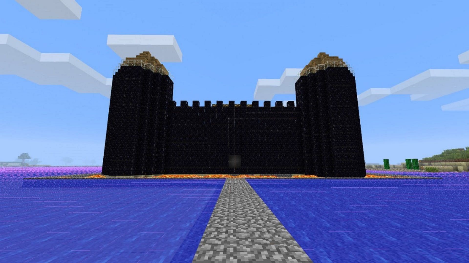 A Minecraft base made of materials like obsidian will keep creeper explosions from doing any harm (Image via Pcarton/Planet Minecraft)