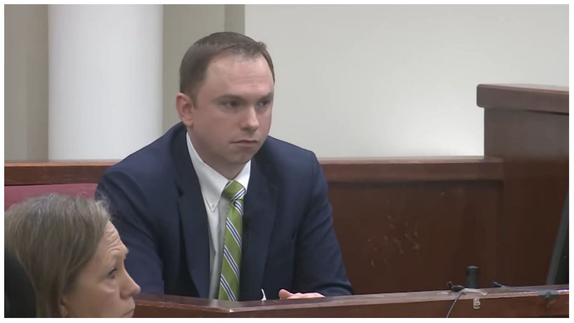 Former cop Aaron Dean testifies in the murder trial of Atatiana Jefferson, (Image via YouTube/Law&amp;Crime Network)
