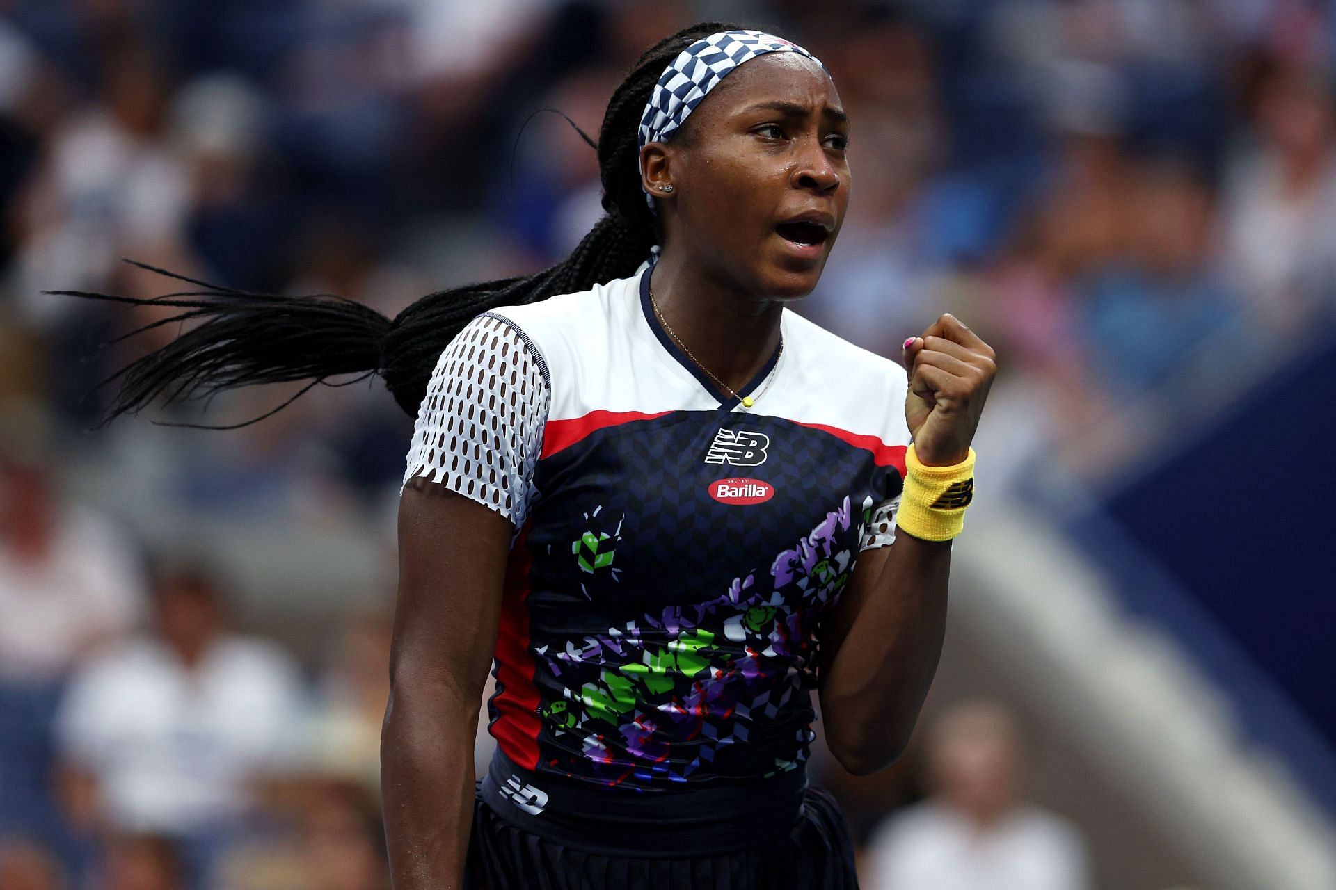 Coco Gauff in action at the 2022 US Open