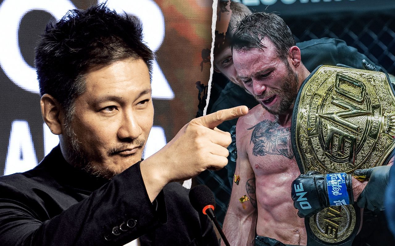 Chatri Sityodtong (Left) praised the new champion Jarred Brooks (Right)