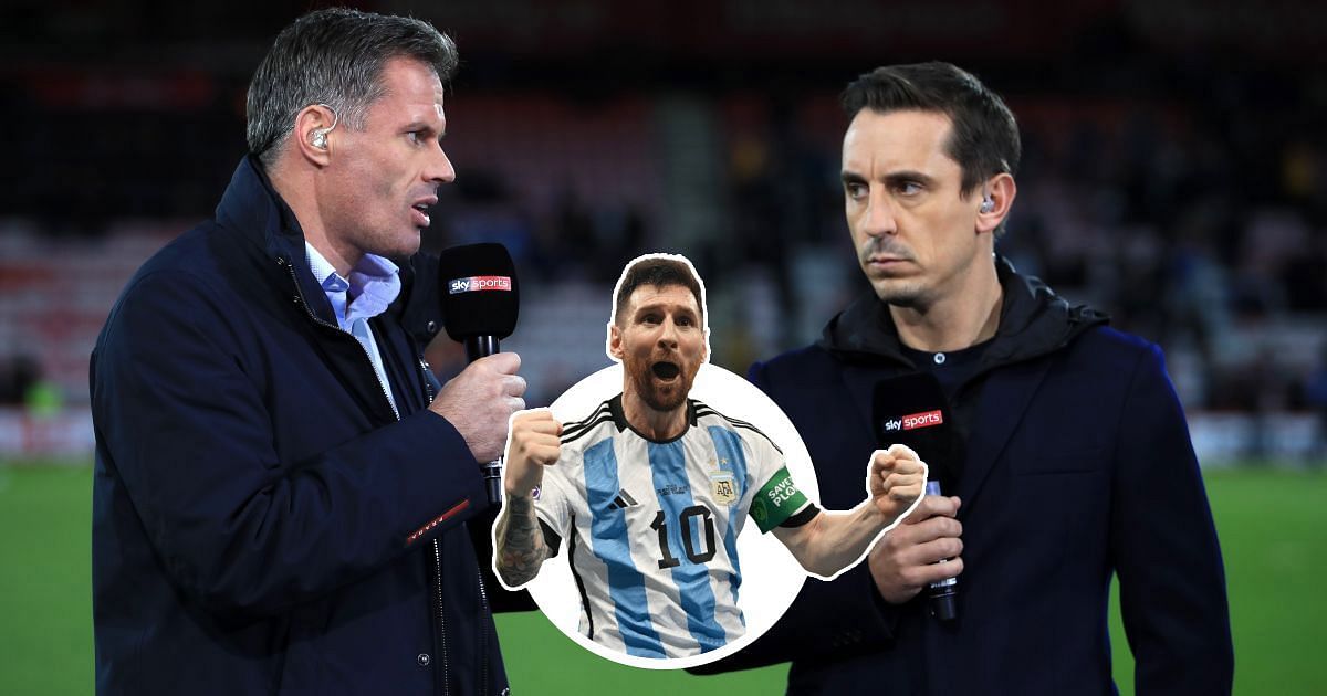 Jamie Carragher has poked fun at Gary Neville for his earlier remarks on Lionel Messi.