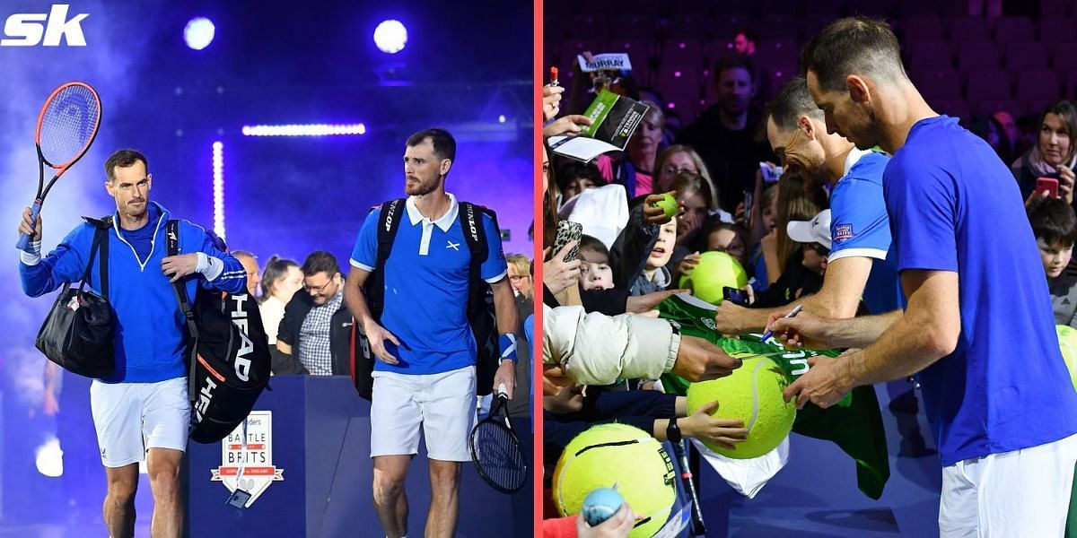 Andy Murray and Jamie Murray thrilled fans with a kind gesture after their doubles match at Battle of the Brits.