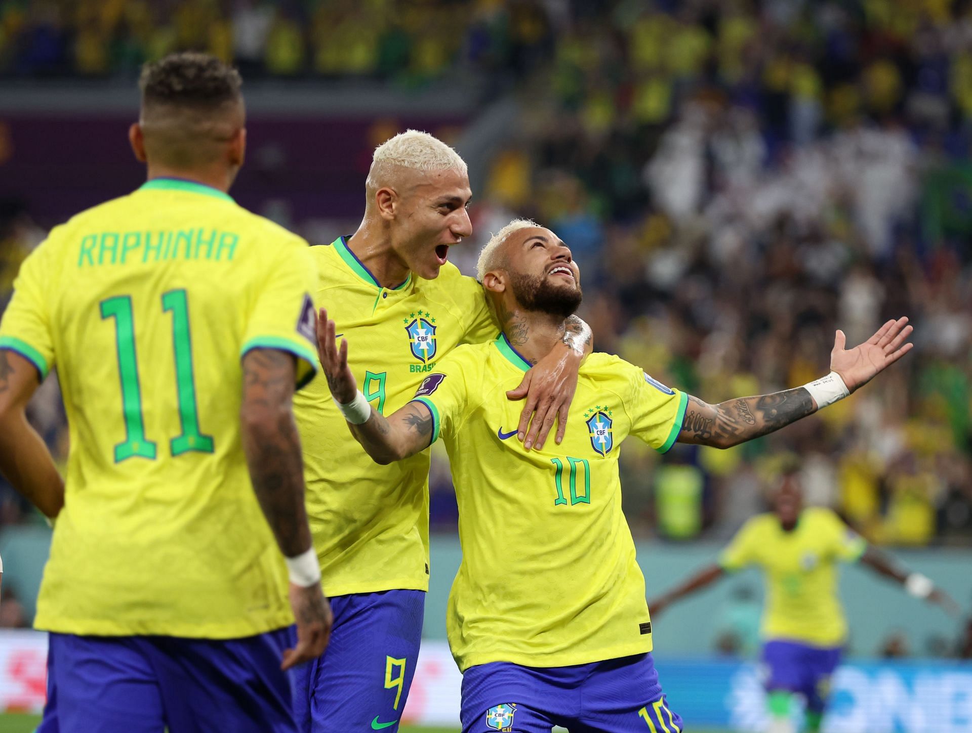 Raphinha of Brazil during the FIFA World Cup 2022, Round of 16 football  match between Brazil