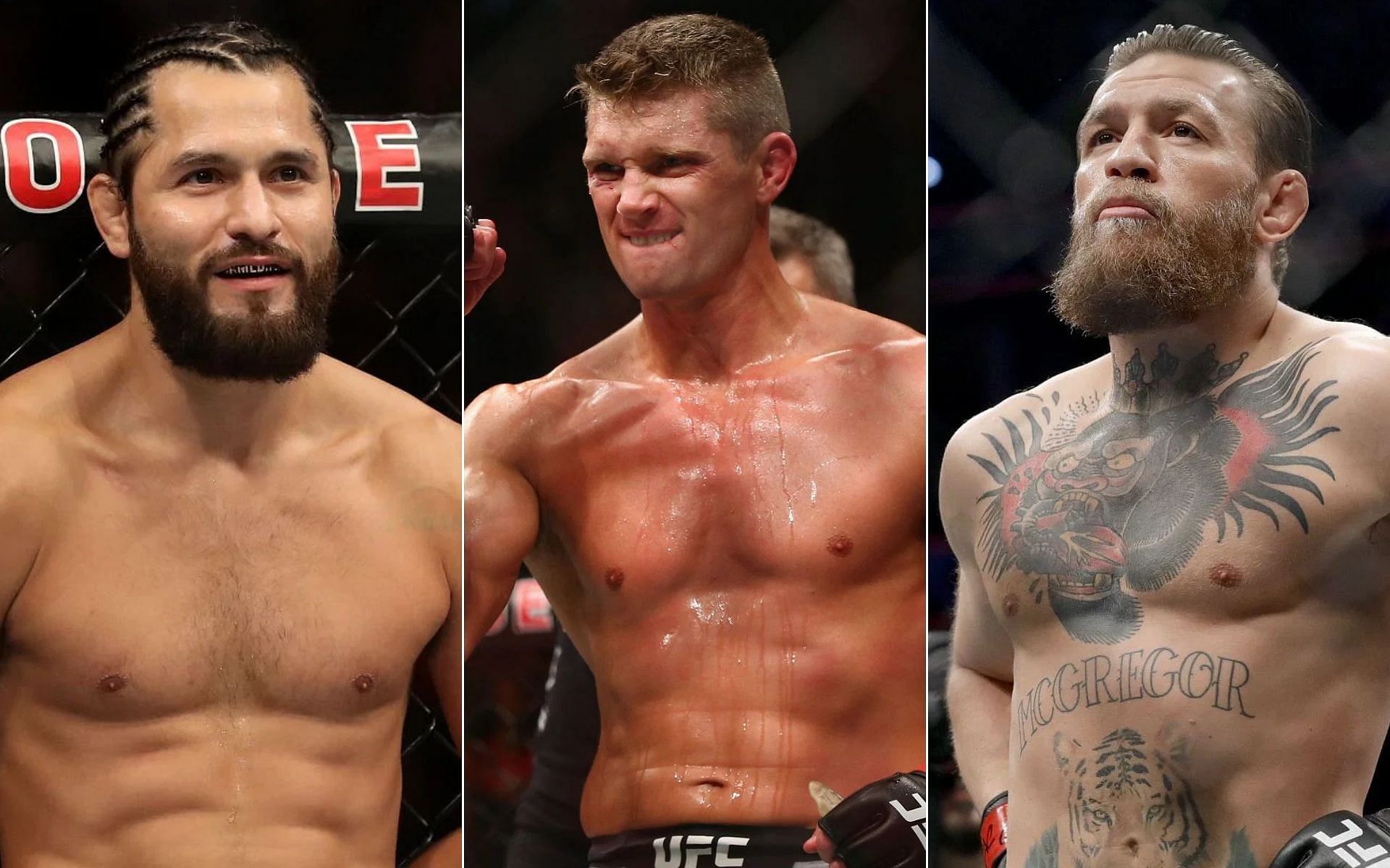 (L) Jorge Masvidal, Stephen Thompson (M), and Conor McGregor (R)