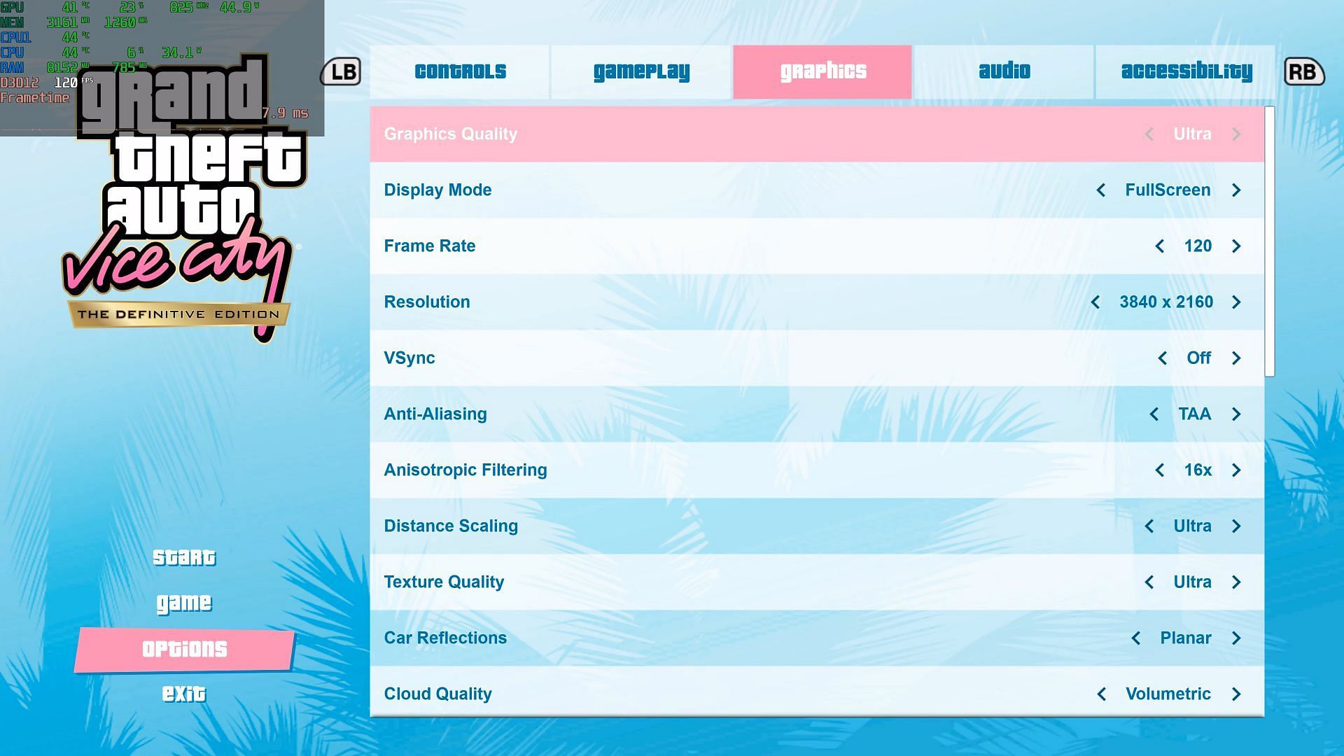 Image showing GTA Vice City Definitive Edition Ultra Settings
