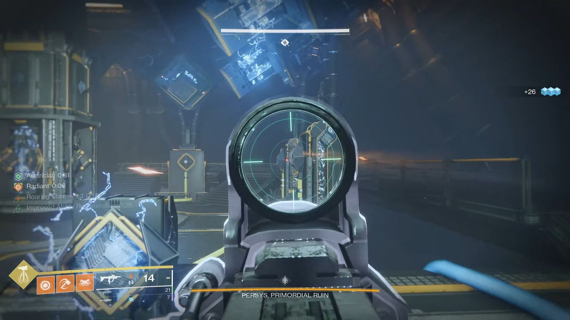 Reactor room Arc battery connected to yellow wires (Image via Destiny 2)