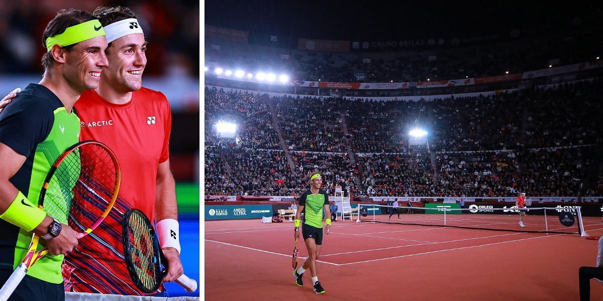 Nadal and Ruud played an exhibition match in front of a sellout crowd in Mexico City.