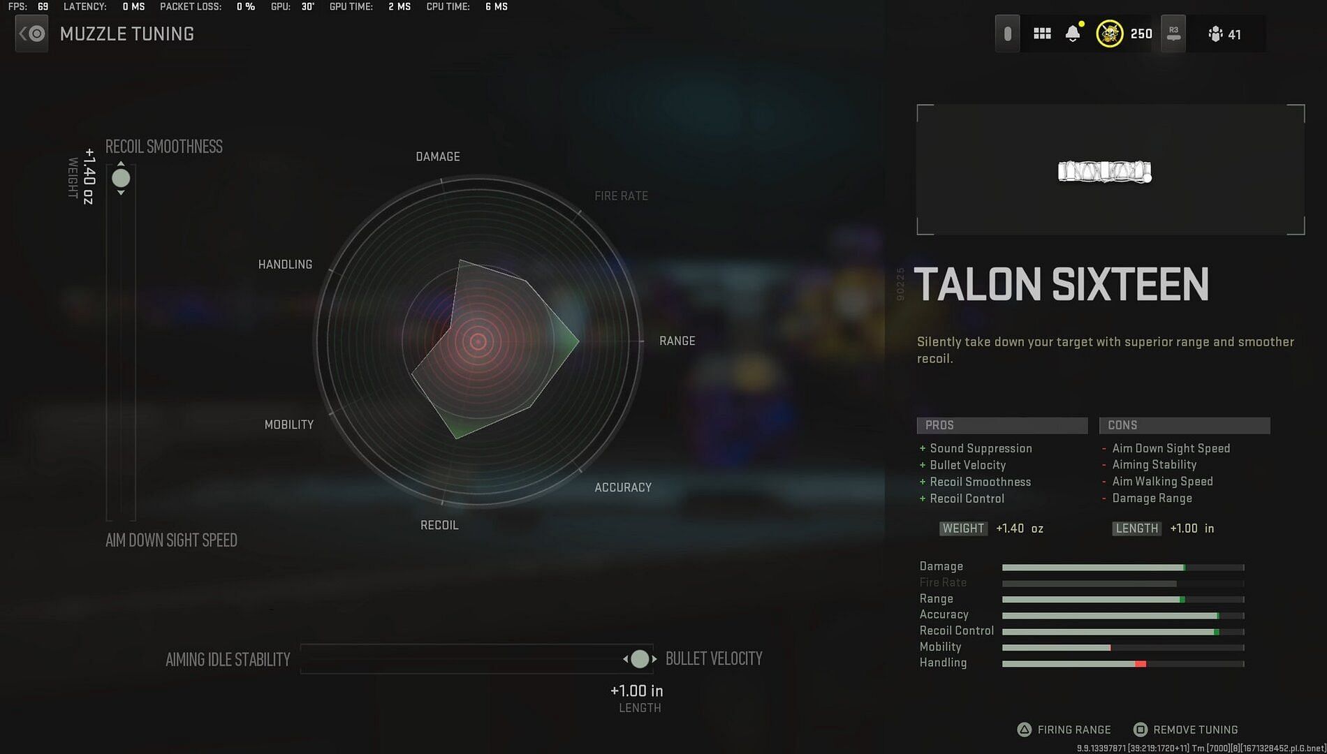 Talon Sixteen Tuning in Warzone 2 (Image via Twitter/ @Speros_OG)