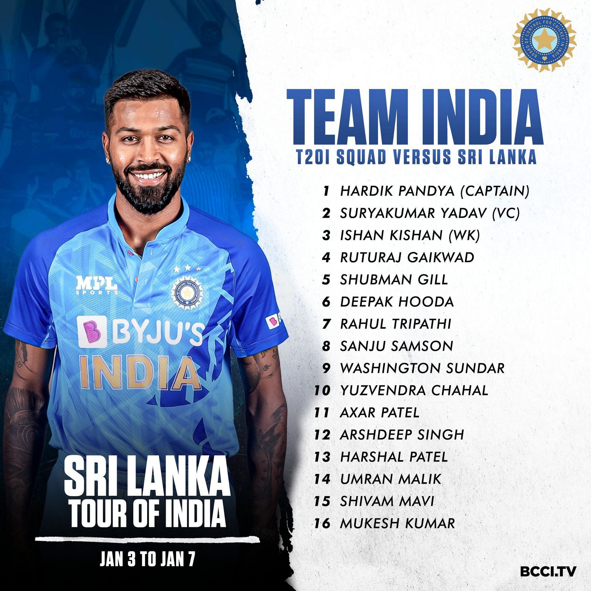 India vs Sri Lanka Teams and Squads 2023