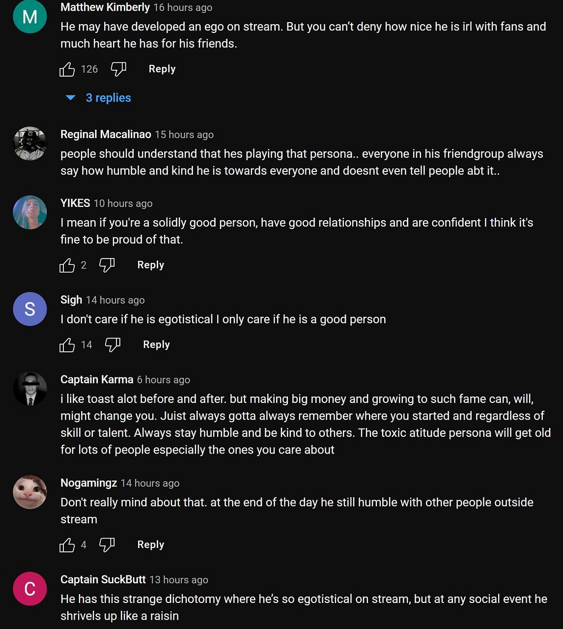 Fans in the YouTube comments section reacting to the streamer&#039;s take (Image via POG Highlights/YouTube)