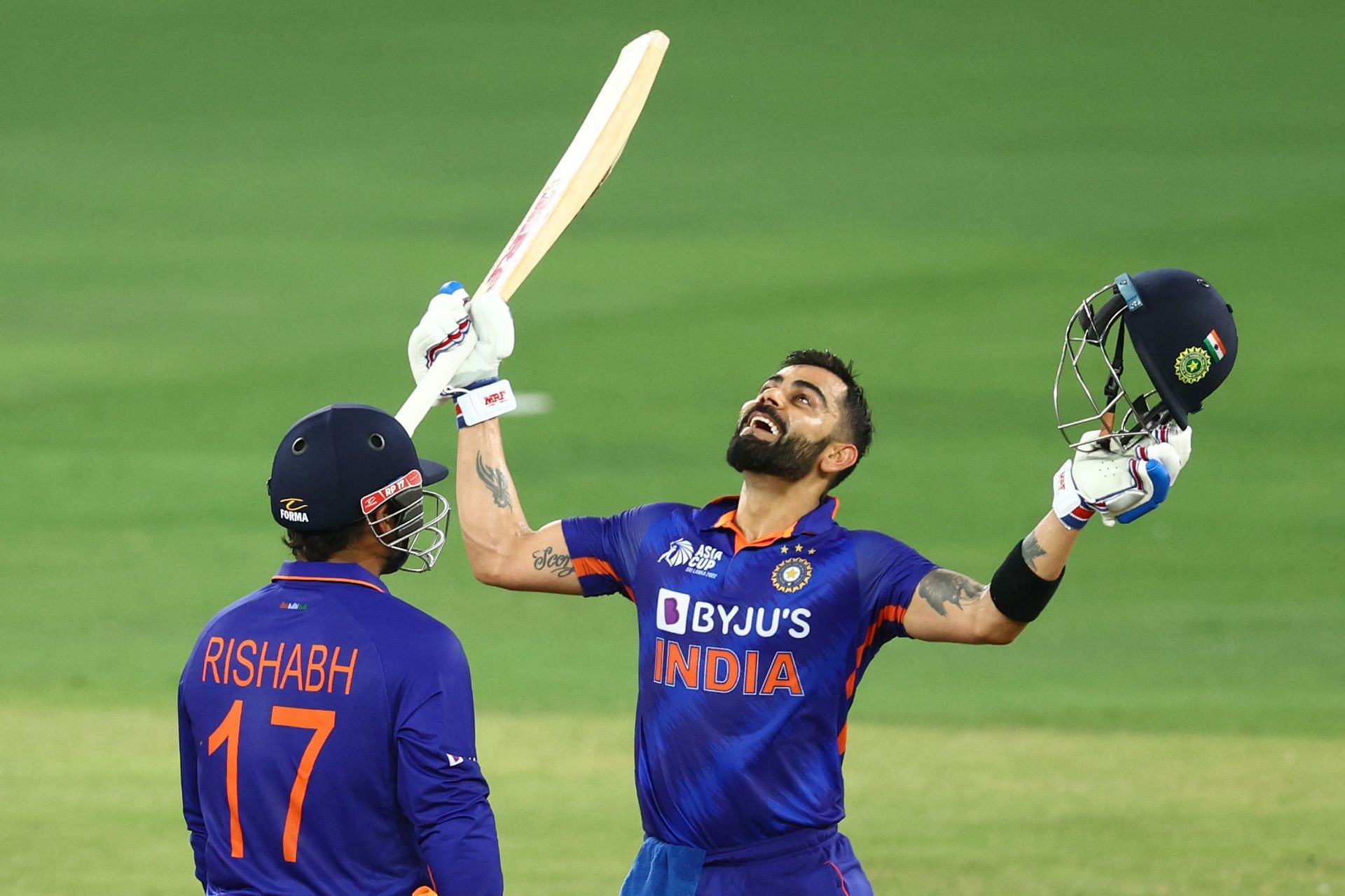 Virat Kohli ended his long wait for a three-figure score in the Asia Cup match against Afghanistan. Pic: Getty Images
