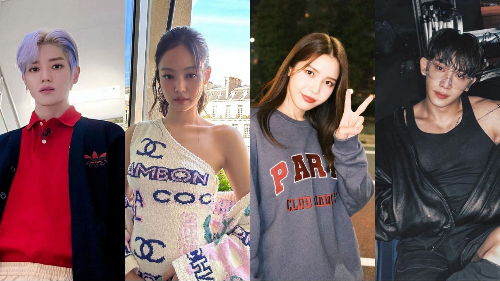 Taeyong, Jennie, Solar and Wonho (Images via their official Instagram)