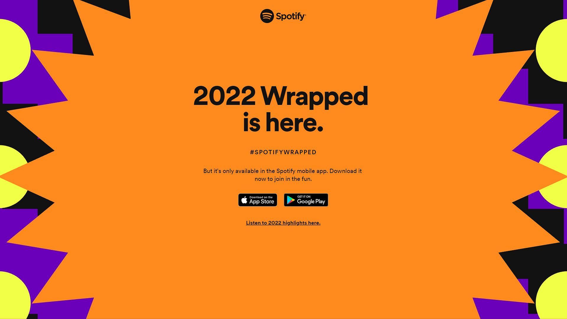 Spotify has released Wrapped 2022 (Image via Spotify)