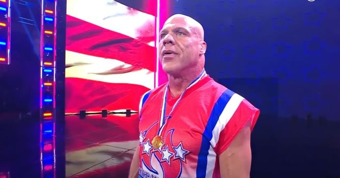 "I'm actually really shocked"- Kurt Angle didn't know he wrestled in WWE legend's retirement match