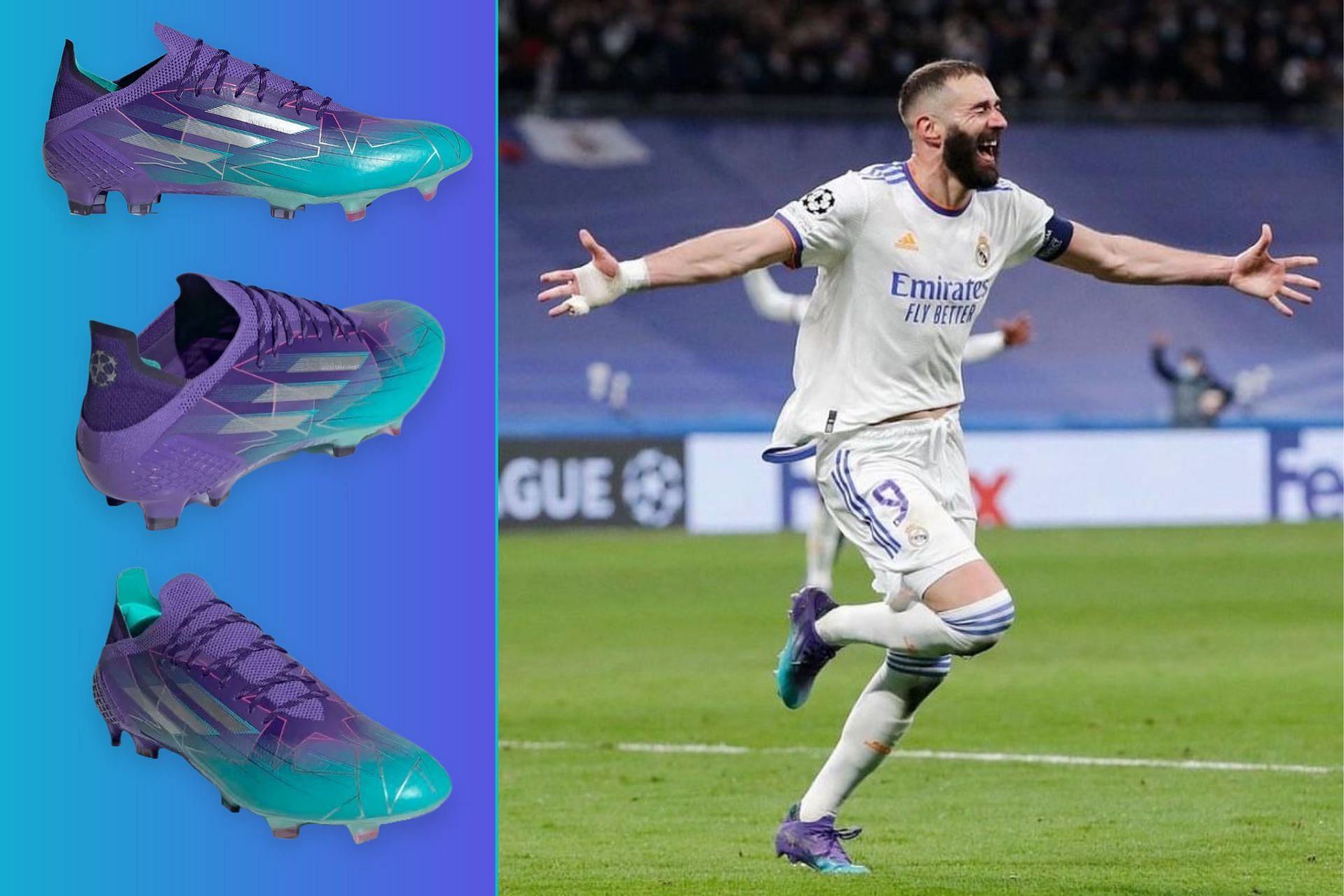 Take a closer look at these Karim Benzema football boots (Image via Sportskeeda)