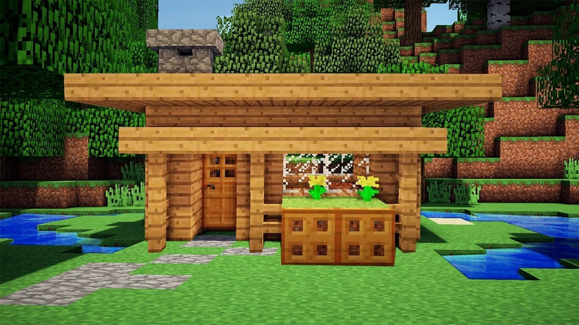 A basic starter home is a great build for Minecraft beginners (Image via WiederDude Tutorials/YouTube)