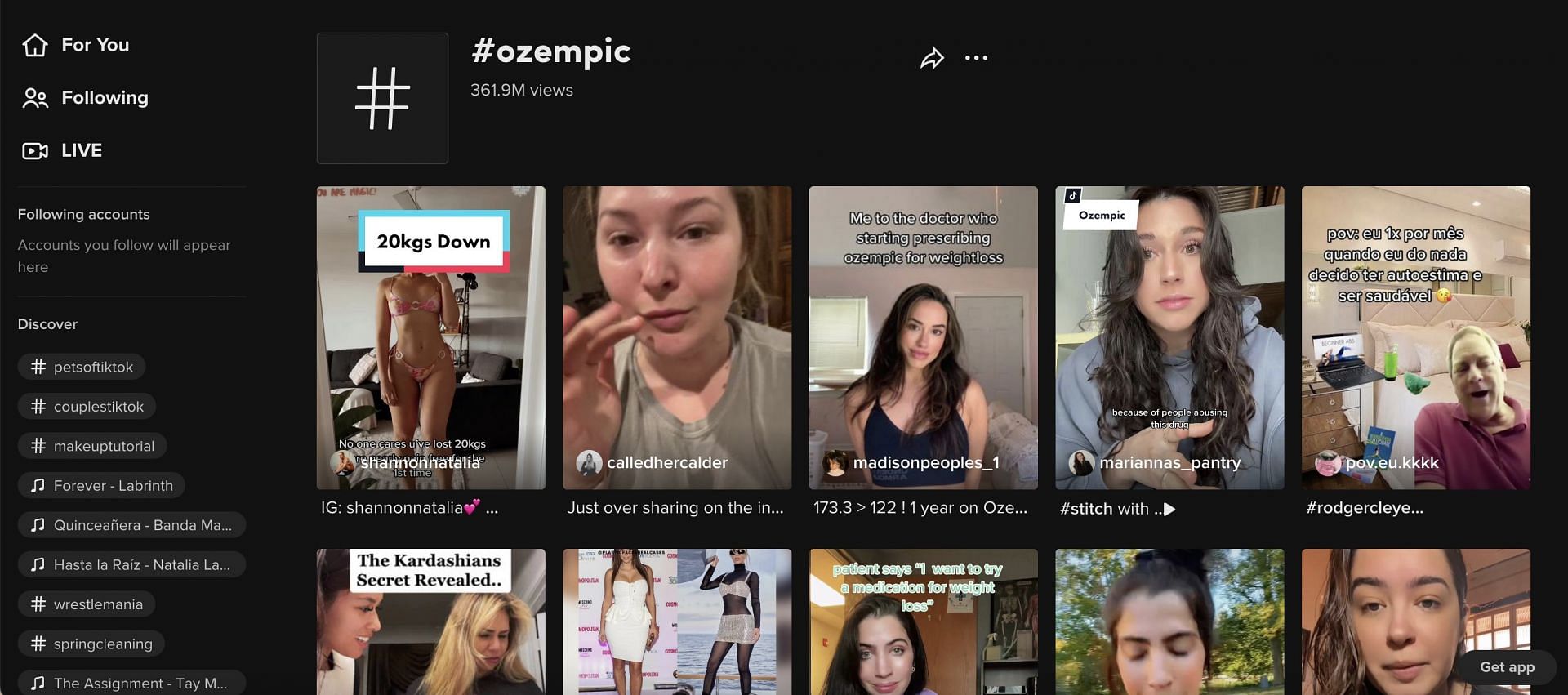 #Ozempic has over 360 million views on TikTok, as thousands of people created videos of their experience with the drug. (Image via TikTok)