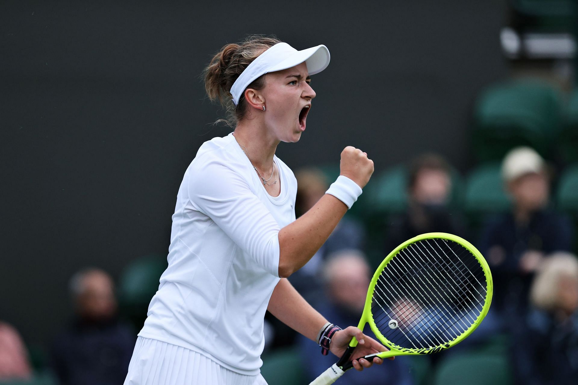 Barbora Krejcikova in action at the 2021 Wimbledon Championships