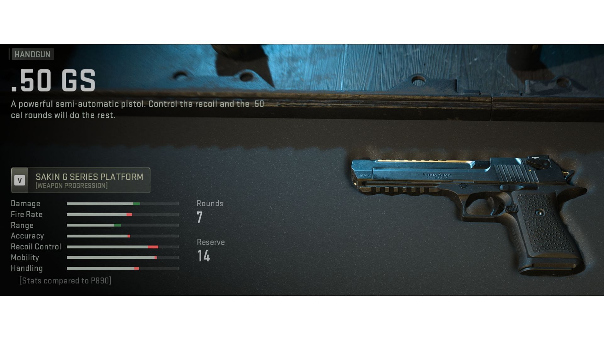 .50 GS (Desert Eagle) handgun in MW2 (Image via Activision)