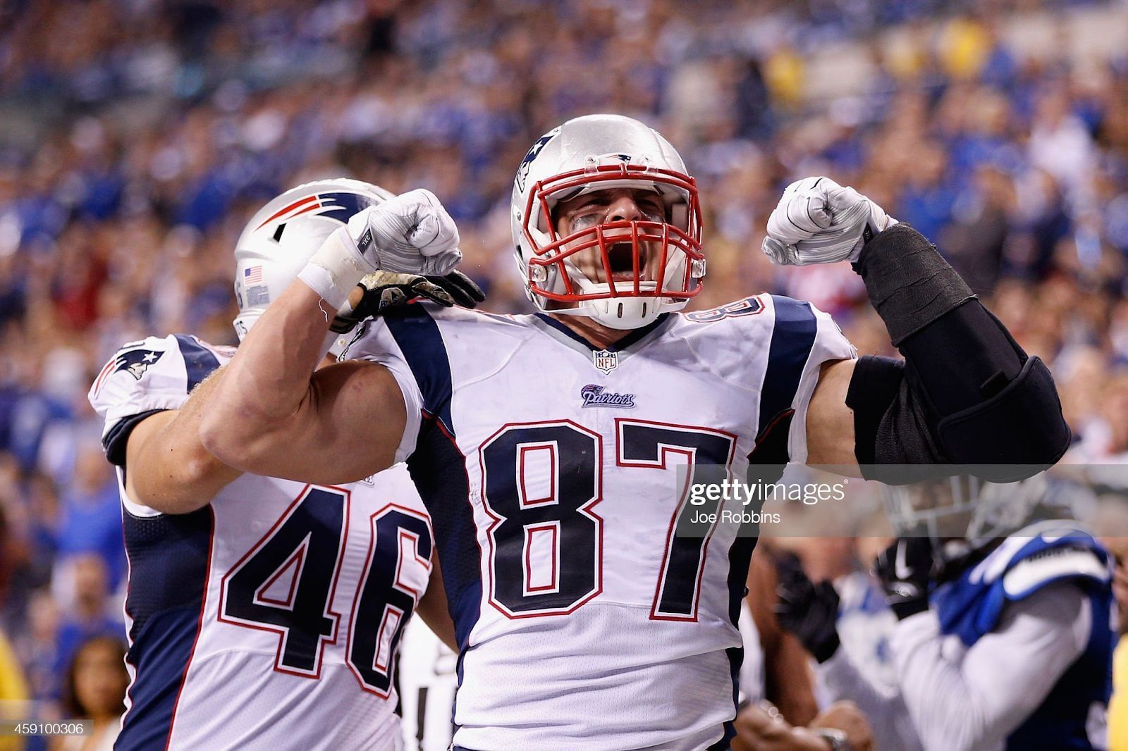 2018 Score Color Rush #16 Rob Gronkowski - New England Patriots