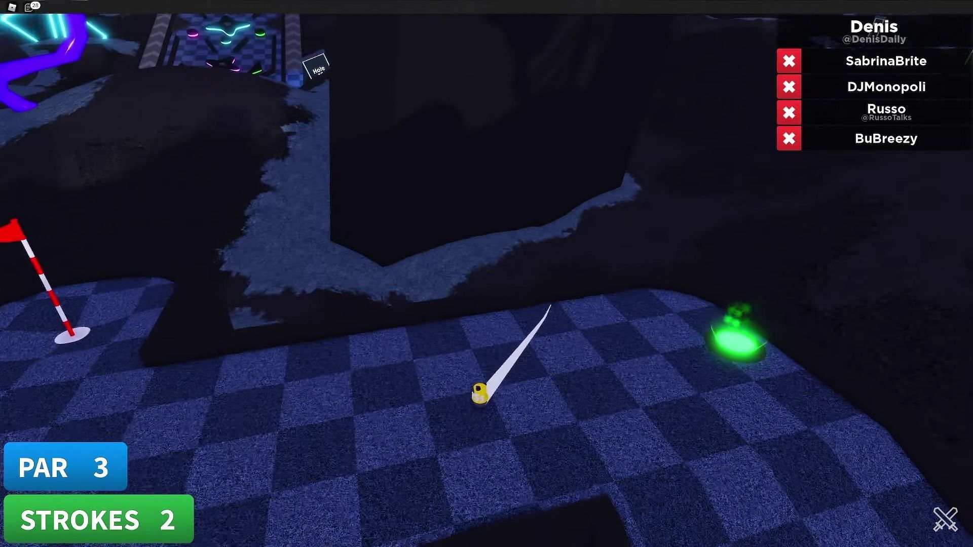 Denis getting past the blip (Image via Roblox Battles YouTube)