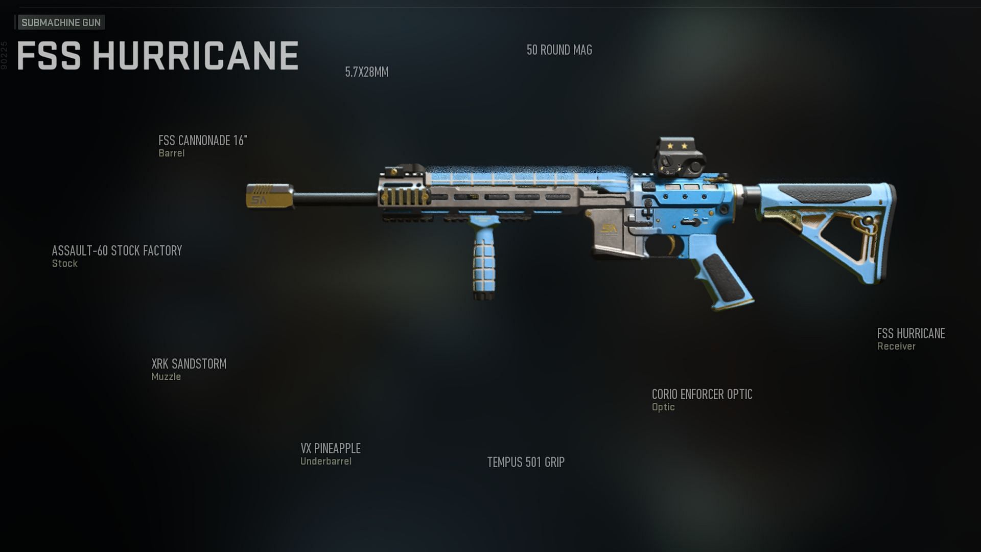 The Blue Thunder FSS Hurricane Blueprint in Modern Warfare 2 and Warzone 2.0 (Image via Activision)