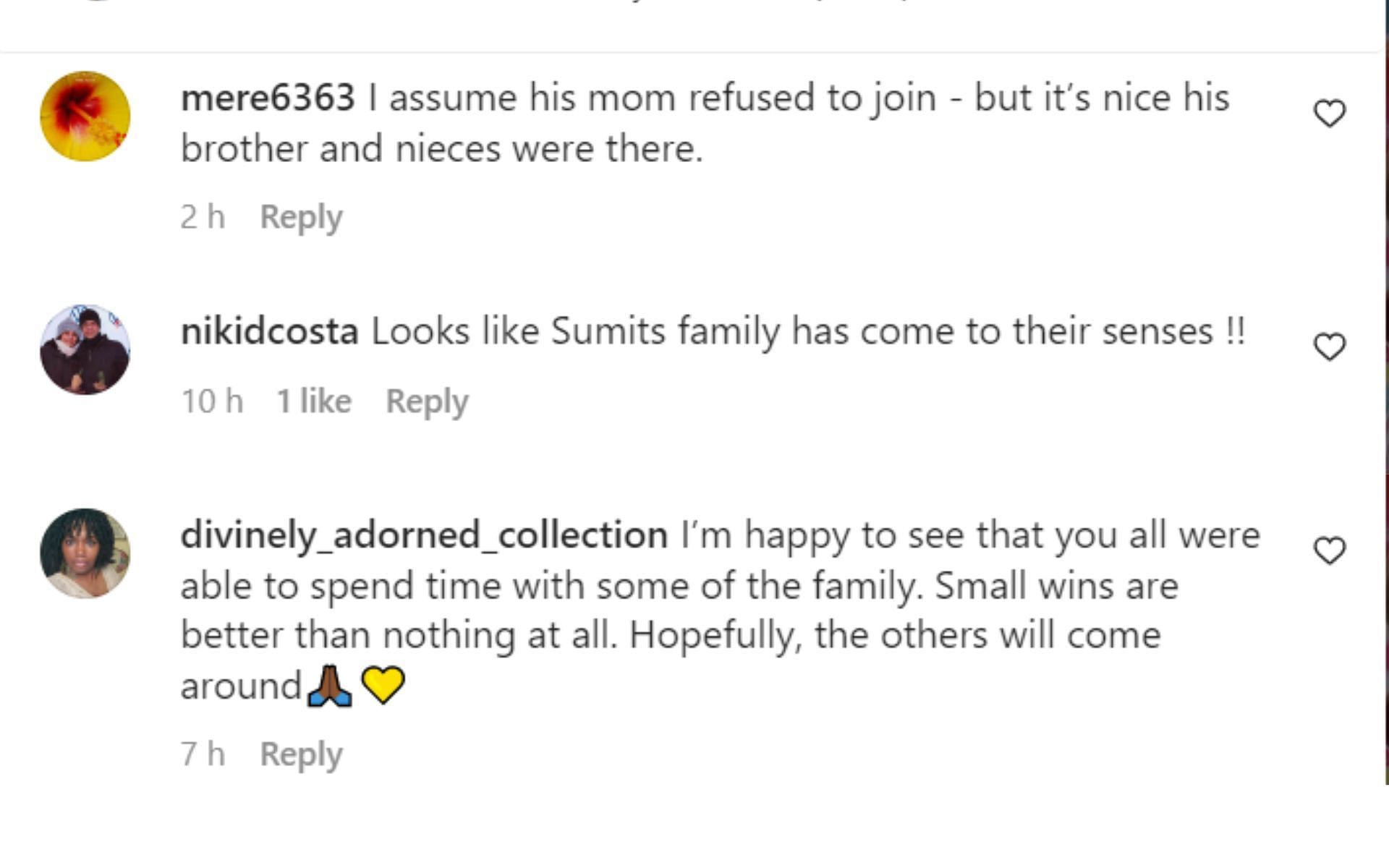 Fans assume Sumit&#039;s mother refused to come to the party (Images via sumitjenny/ Instagram)